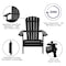 Flash Furniture Black Folding Adirondack Chairs-Gray Cushions, 2PK 2-JJ-C14505-CSNGY-BLK-GG - alternate 2